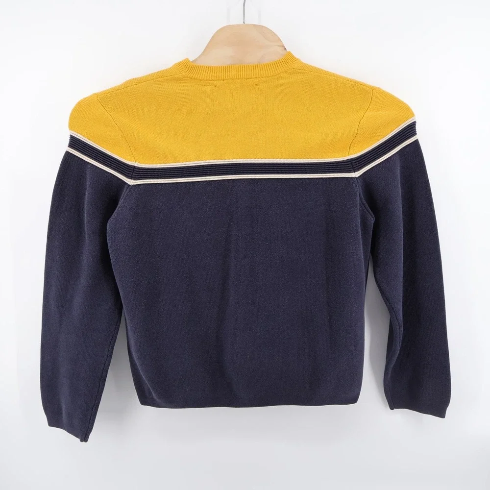 Vintage Abercrombie‎ and Fitch Vintage Muscle Sweater Y2K Navy Yellow Mens Large